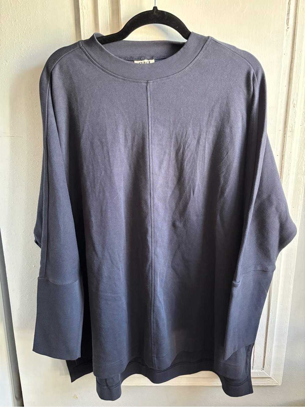 Pact Women's Navy Slate Blue Crewneck Sweatshirt